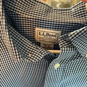 L.L. Bean Blue Kennebunk Sport shirt, Wrinkle Free, slightly fitted check